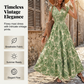 👗 50% DE RÉDUCTION 🌸 Robe longue à col en V et imprimé floral, avec smocks, pour femme – Fluide, romantique & parfaite pour l’été ou les vacances au soleil ☀️