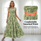 👗 50% DE RÉDUCTION 🌸 Robe longue à col en V et imprimé floral, avec smocks, pour femme – Fluide, romantique & parfaite pour l’été ou les vacances au soleil ☀️
