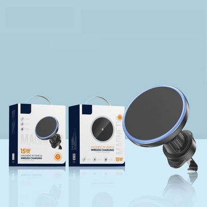 🔋 60% DE RÉDUCTION! 🚗 Chargeur Voiture Magnétique Sans Fil 15W avec Lumière Ambiante – Charge Rapide, Fixation Magnétique & Design Pratique Pour Tous Les Téléphones 📱