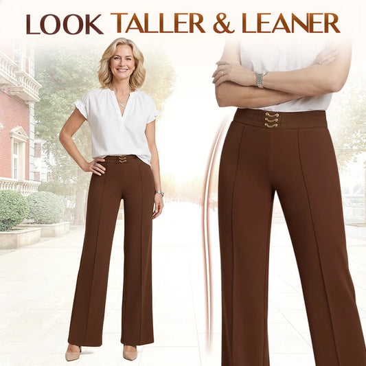 👖 50% DE RÉDUCTION! ✨ Pantalon Large Taille Haute pour Femme – Coupe Fluide, Tissu Léger & Parfait Pour Un Look Élégant Au Quotidien 🌸