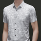 👔 50% DE RÉDUCTION! 🎨 Chemise à Col & Manches Courtes pour Homme – Motif Géométrique Abstrait Chic, Tissu Léger & Parfaite Pour Un Look Décontracté 💼