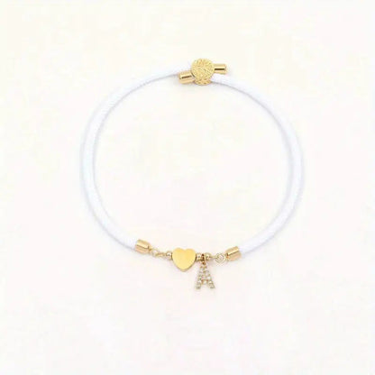 💖 60% DE RÉDUCTION! ✨ Bracelet Ajustable à Breloque Cœur Initiale – Design Personnalisable, Hypoallergénique & Parfait Pour Offrir Ou Pour Le Quotidien 🎁