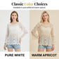 👚 50% DE RÉDUCTION! 🌼 Chemise Couvrance Crochet – Dentelle Ajourée, Manches Évasées & Style Boho Parfait Pour La Plage 🌴