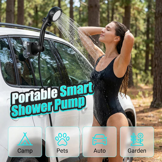 🚿 50% DE RÉDUCTION ✈️ Pompe de douche portable intelligente – Rechargeable & submersible – Idéale pour le camping, la maison ou les voyages – compacte et facile à utiliser 💧✨