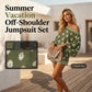 👗 60% DE RÉDUCTION 💃 Ensemble combishort bohème imprimé – Épaules dénudées & taille élastique – Tissu respirant, parfait pour l’été ou les vacances – look léger et romantique 🌸✨