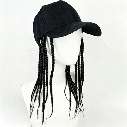 🧢 50% DE RÉDUCTION 💇‍♀️ Casquette de baseball avec tresses attachées – Look original, réglable & confortable – parfaite pour l'été, les festivals ou le streetwear 🌞
