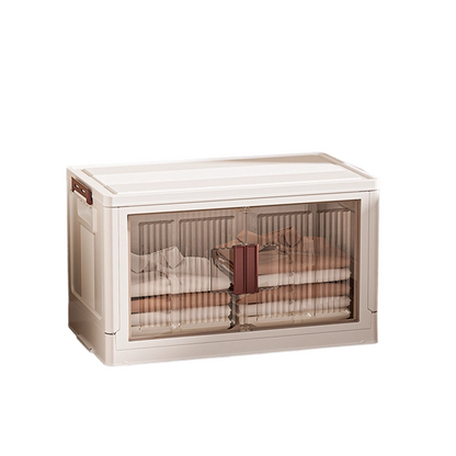 🦦 50% DE RÉDUCTION! 🧺 Bac de Rangement Pliable avec Couvercle – 3 étages, portes magnétiques & roulettes – Idéal pour vêtements, jouets & couvertures 🏠