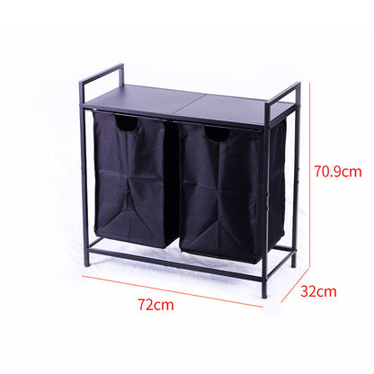 🧺 50% DE RÉDUCTION! 🧼 Panier à Linge Double Compartiment avec Étagère de Rangement – Gain De Place, Structure Robuste & Idéal Pour Trier Le Linge Sale Par Couleur Ou Type 🏠