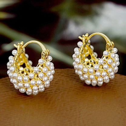 💎 50% DE RÉDUCTION! ✨ Boucles d'Oreilles Anneaux Perles Fausses – Éclat Élégant, Légèreté & Parfaites Pour Un Look Chic Au Quotidien 👂