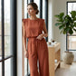 👗 50% DE RÉDUCTION 🌿 Ensemble top sans manches & pantalon large – Tissu fluide & coupe confortable – Idéal pour l’été, les voyages ou un look décontracté chic – léger et facile à porter ✨🌸👖