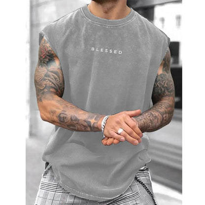 👕 50% DE RÉDUCTION! 💪 Débardeur de Sport Musculaire Coupe Loose Effet Vintage – Tissu Doux, Respirant & Parfait Pour La Salle De Sport Ou Un Look Décontracté 🔥