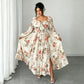 👗 50% DE RÉDUCTION! 🌸 Robe Maxi à Imprimé Floral, Col Carré & Manches Longues – Tissu Fluide, Coupe Élégante & Parfaite Pour Le Printemps Et L'Été ☀️