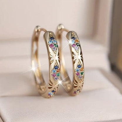 💎 50% DE RÉDUCTION! ✨ Boucles créoles zircons – Creuses, étincelantes & élégantes 💖
