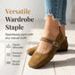 🥿 50% de Réduction 🌿 Ballerines Confortables en PU Aspect Daim avec Bride – Nouveau Style 2026 – Douces, flexibles & élégantes au quotidien ✨