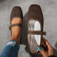 🥿 50% de Réduction 🌿 Ballerines Confortables en PU Aspect Daim avec Bride – Nouveau Style 2026 – Douces, flexibles & élégantes au quotidien ✨