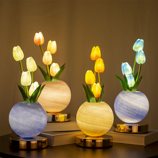 🌷 60% DE RÉDUCTION! 💡 Veilleuse Bouquet de Tulipes – Lueur douce, USB & design élégant – Parfaite pour chambre ou chambre de bébé 🌙