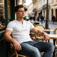 👕 50 % DE RÉDUCTION ☀️ T-shirt Henley manches courtes – Fraîcheur maximale & look moderne – parfait pour l’été ✨