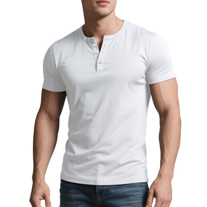 👕 50 % DE RÉDUCTION ☀️ T-shirt Henley manches courtes – Fraîcheur maximale & look moderne – parfait pour l’été ✨