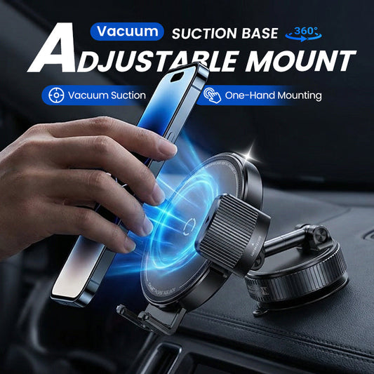 🚗 50% DE RÉDUCTION! 🧲 Support Voiture Magnétique Réglable à Ventouse – Aimants N55 puissants, rotation 1080° & fixation instantanée – Compatible universel avec tous les smartphones 📱