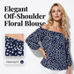 👚 50% DE RÉDUCTION 🌸 Top imprimé élégant à épaules dénudées pour femme – Tissu fluide, bande élastique & romantique – parfait pour les soirées d’été, les festivals ou un look bohème chic ✨