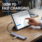 🔌 50% DE RÉDUCTION! 💻 Hub USB-C 5-en-1 portable – HDMI 4K, transfert haut débit & recharge 100W PD – Design aluminium fin & robuste pour le bureau ou les voyages ⚡