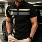 👕 50% DE RÉDUCTION ✨ Haut rayé pour homme – col & manches courtes – Léger, respirant & parfait pour l'été, le sport ou le quotidien – look décontracté et tendance 🌊