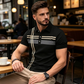 👕 50% DE RÉDUCTION ✨ Haut rayé pour homme – col & manches courtes – Léger, respirant & parfait pour l'été, le sport ou le quotidien – look décontracté et tendance 🌊