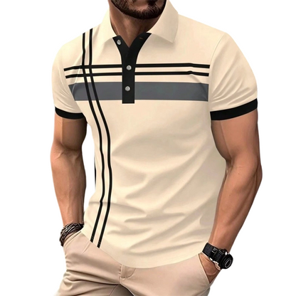 👕 50% DE RÉDUCTION ✨ Haut rayé pour homme – col & manches courtes – Léger, respirant & parfait pour l'été, le sport ou le quotidien – look décontracté et tendance 🌊