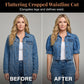 🧥 50% DE RÉDUCTION 🌞 Veste jean femme taille crop & manches gigot – Denim souple & coupe flatteuse – Style vintage moderne – parfaite pour la mi-saison ou les soirées d’été 👒