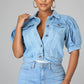 🧥 50% DE RÉDUCTION 🌞 Veste jean femme taille crop & manches gigot – Denim souple & coupe flatteuse – Style vintage moderne – parfaite pour la mi-saison ou les soirées d’été 👒