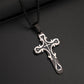 💥 50% DE RÉDUCTION ✝️ Collier avec pendentif en forme de croix de style vintage orné – Détails raffinés, intemporel & parfait pour un look spirituel ou élégant au quotidien ✨