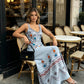👗 50% DE RÉDUCTION 🌸 Robe sans manches col V à imprimé floral avec fente – Fluide, légère & parfaite pour les journées chaudes – élégante et décontractée ☀️