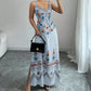👗 50% DE RÉDUCTION 🌸 Robe sans manches col V imprimé floral – Silhouette fluide & fente latérale – Style bohème, légère & parfaite pour les journées chaudes, les vacances ou les mariages en extérieur 🌼