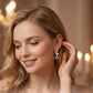 ✨ 50% DE RÉDUCTION 🌙 Boucles d'oreilles créoles célestes pendantes – Ton argent – Lune & étoiles, fines & élégantes – Parfaites pour un look bohème ou quotidien 💫