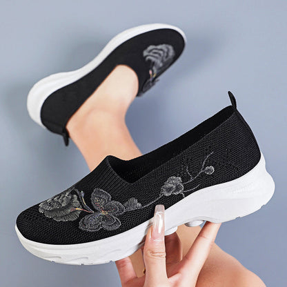 👟 50% DE RÉDUCTION 🌬️ Chaussures Slip-On Flyknit respirantes pour femmes – Tige ultra-légère & semelle intérieure mousse mémoire – Confort absolu, idéales pour la maison ou les sorties quotidiennes 💨