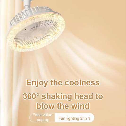 🌀 50% DE RÉDUCTION 💡 Ventilateur de plafond rotatif à 360° – E27 avec télécommande – Double fonction lampe + ventilateur, silencieux & économique – idéal pour chambre, salon ou cuisine ❄️