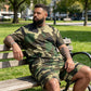 🎽 50% DE RÉDUCTION 🔥 Set sport homme imprimé militaire – T-shirt & short coordonnés – Confortable, respirant & style urbain – parfait pour le sport, les loisirs ou les journées chaudes 🌿