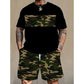 🎽 50% DE RÉDUCTION 🔥 Set sport homme imprimé militaire – T-shirt & short coordonnés – Confortable, respirant & style urbain – parfait pour le sport, les loisirs ou les journées chaudes 🌿