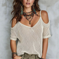 👗 50% DE RÉDUCTION 🌬️ Haut femme d’été en maille à épaules dénudées – Léger, respirant & style bohème – Fluide, romantique & parfait pour les journées chaudes, les festivals ou les escapades en bord de mer ✨