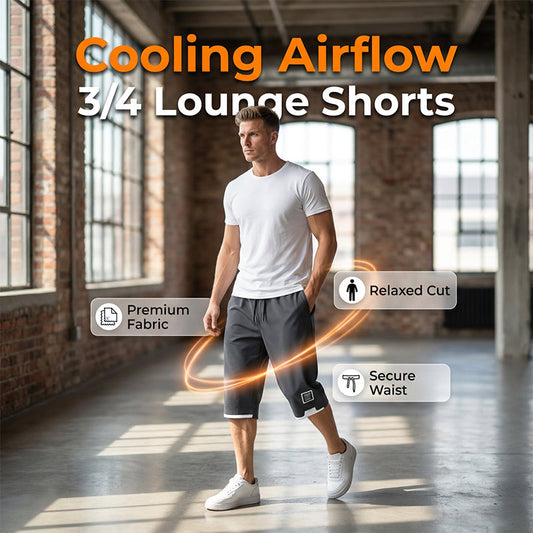 👖 50% DE RÉDUCTION ❄️ Short Capri respirant en soie glacée pour homme – Léger, ultra-frais & anti-transpirant – parfait pour le sport, la maison ou les journées chaudes 🏃‍♂️