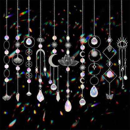 🌈 50% DE RÉDUCTION ✨ Attrape-soleil décoratif – Cristal synthétique (or/argent) – Reflets arc-en-ciel, parfait pour fenêtre ou jardin 🪟