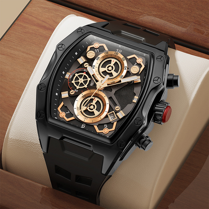 ⌚ 50% DE RÉDUCTION 📐 Montre quartz tonneau pour homme – Design original, étanche & confortable – élégante au bureau ou décontractée le week-end ✨