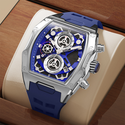 ⌚ 50% DE RÉDUCTION 📐 Montre quartz tonneau pour homme – Design original, étanche & confortable – élégante au bureau ou décontractée le week-end ✨
