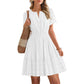 👗 50% DE RÉDUCTION 🥳 Mini-robe à manches courtes et à volants pour femme – Soldes 2026 – Fluide, légère & parfaite pour l’été, les vacances ou les soirées décontractées 🌸