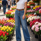 👖 50% DE RÉDUCTION ✨ Jean femme taille haute jambe large – Coupe flatteuse & confortable – Denim respirant, style décontracté chic – parfait pour le quotidien ou les sorties 🌸