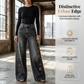 👖 50% DE RÉDUCTION 🌸 Jean femme œillets jambes larges – Doux, aéré & tendance avec ceinture – Look moderne et confortable – parfait pour un style décontracté ou chic ✨🔘🌿
