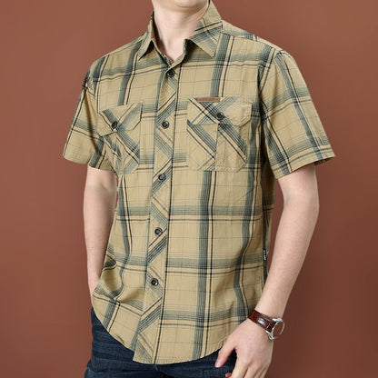 👔 50% DE RÉDUCTION ✨ Chemise homme à manches courtes à carreaux – Tissu léger & respirant, coupe décontractée – 3 couleurs, tailles M-5XL – style casual polyvalent pour le quotidien ou les vacances 🌿