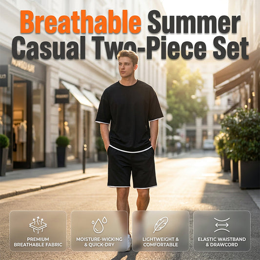 👕 50% DE RÉDUCTION ☀️ Ensemble T-shirt & short texturé gaufre – Tissu respirant & coupe ample – Look estival ultime, décontracté et confortable – idéal pour les journées chaudes 🩳✨🌿