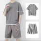 👕 50% DE RÉDUCTION ☀️ Ensemble T-shirt & short texturé gaufre – Tissu respirant & coupe ample – Look estival ultime, décontracté et confortable – idéal pour les journées chaudes 🩳✨🌿