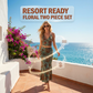 👗 50% DE RÉDUCTION 🌺 Ensemble coordonné bohème imprimé floral – Haut halter & jupe maxi – Fluide, élégant & parfait pour l’été, la plage ou les vacances tropicales ☀️